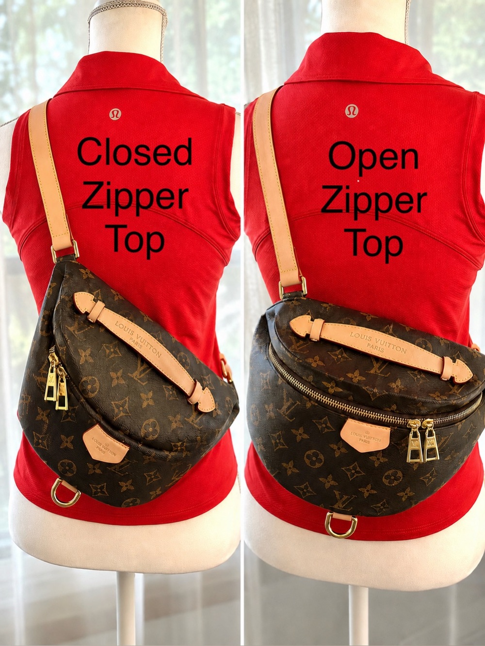 Designer Inspired Monogram Bumbag Belt Bag  Brown and Gold  Convertible - Picture 2 of 16